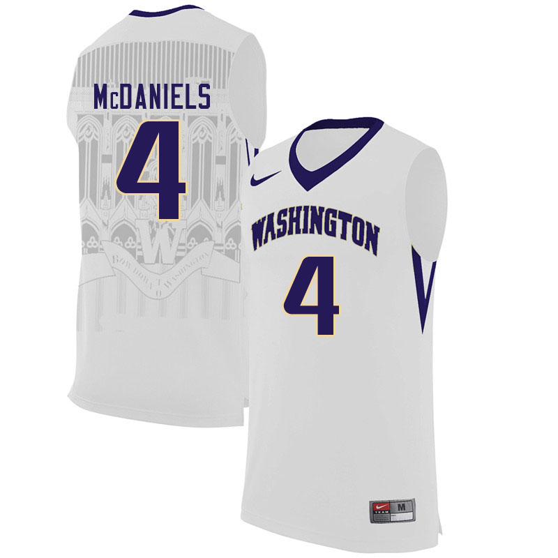 Men #4 Jaden McDaniels Washington Huskies College Basketball Jerseys Sale-White
